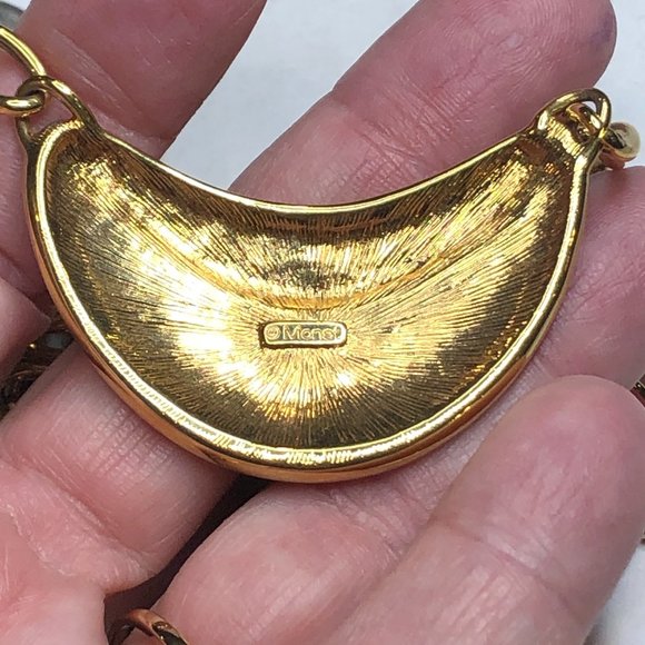 Vintage Retro Monet Goldtone Pink Necklace - Picture 7 of 7